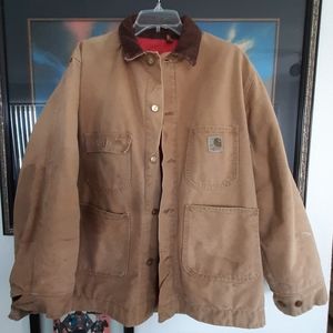 Men's cream size 44 Carhartt heavy duty jacket